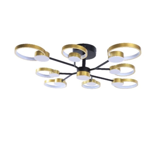 Люстра світлодіодна акрилова Sirius Ш 1313/9 Black+Gold - Фото № 1
