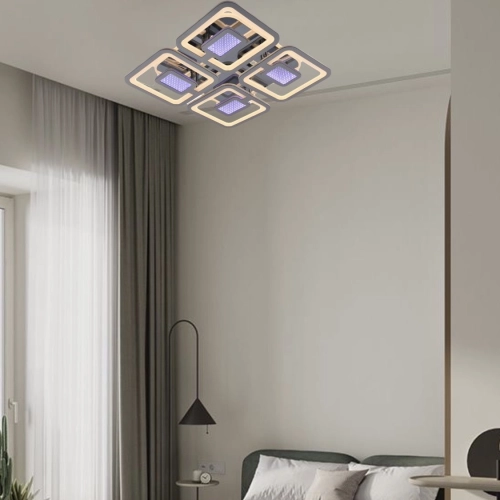 Люстра світлодіодна акрілова Sirius LI8893/4A CR (BL+YL) 178W+48W - Фото № 3