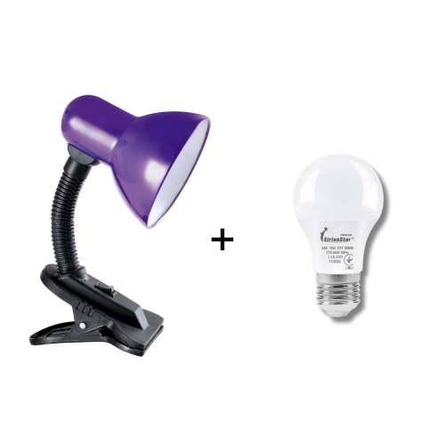 Table lamp Sirius TY 1108B for one bulb with a clip (purple)