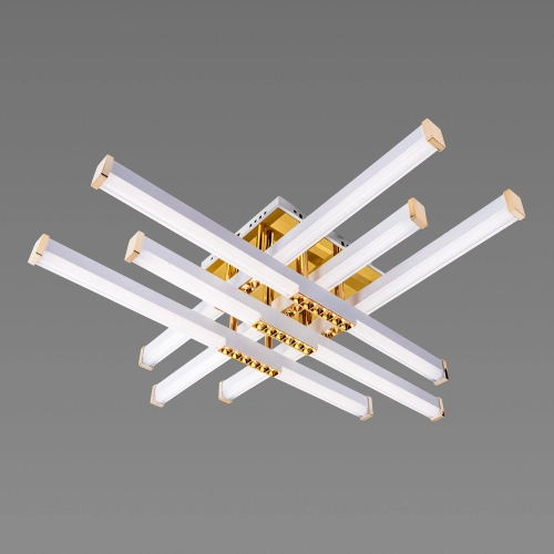 Люстра світлодіодна акрилова Sirius B YH836/6 WT+GD 78W - Фото № 2