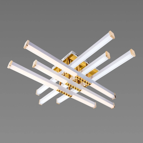 Люстра світлодіодна акрилова Sirius B YH836/6 WT+GD 78W - Фото № 3