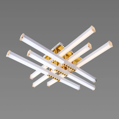 Люстра світлодіодна акрилова Sirius B YH836/6 WT+GD 78W - Фото № 4