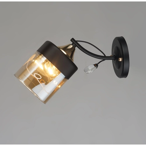 Wall Sconce VALESO A3428/1W Glass Shade E27 Black + Gold A3428/1W