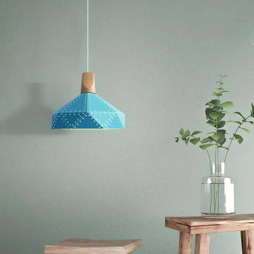 Hanging chandelier for the kitchen PL018-M blue in Scandinavian style - Фото № 4