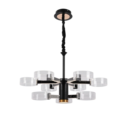Люстра світлодіодна акрилова Sirius  з пультом та димуванням N 3705-6+3 BLACK+GD 98W