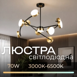 Люстра світлодіодна акрилова Sirius B N6340/10 BK+COP