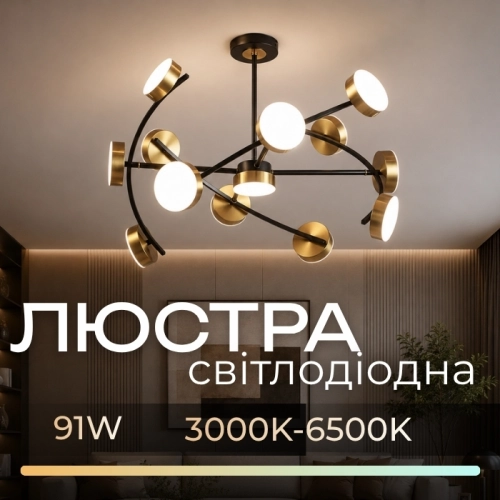 Люстра світлодіодна акрилова Sirius B N6340/13 BK+COP