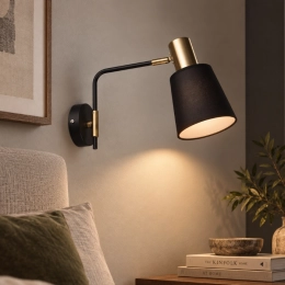 Wall sconce in loft style Sirius B N6597/1W BK+AB