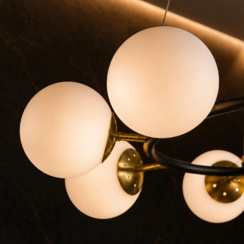 Pendant chandelier Molecule 74542/8 CP+Matte Black with 8 shades - Фото № 2