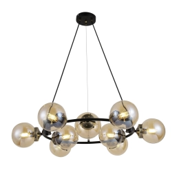Decorative chandelier 74405/9 Antique Brass + Matte black with 9 shades