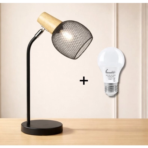 Loft-style table lamp VALESO LT9000 BK with swivel mechanism