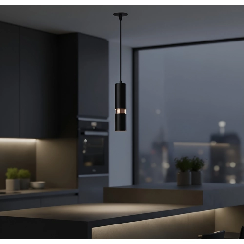 The chandelier suspended in style of the Sirius PRD 4631-P BK R-GD loft on 1 plafond