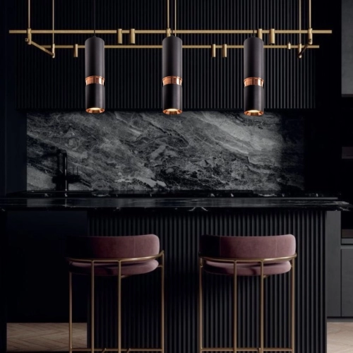 The chandelier suspended in style of the Sirius PRD 4631-P BK R-GD loft on 1 plafond - Фото № 3