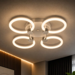 Пристельова LED люстра VALESO G 2588/4 WT+CH 56W,3000K-6500K Тип пульта дистанційного керування: 2.4G Remote