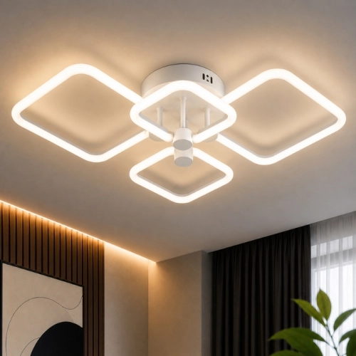 Пристельова LED  люстра VALESO G 2589/2+2 WT 72W,3000K-6500K, Пульт: 2.4G з затемненням