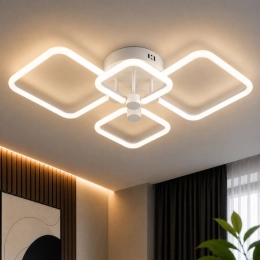 Пристельова LED  люстра VALESO G 2589/2+2 WT 72W,3000K-6500K, Пульт: 2.4G з затемненням