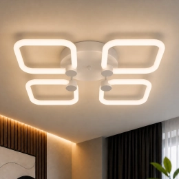 Пристельова LED люстра VALESO  G 2589/4 WT 56W,3000K-6500K, Пульт: 2.4G з затемненням