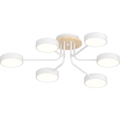 Chandelier LED VALESO XI3333-6 white+wood, 72W, 3000-6000K - Фото № 4