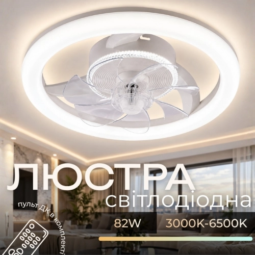 Ceiling chandelier with fan VALESO B XI3804-480B WH (white)