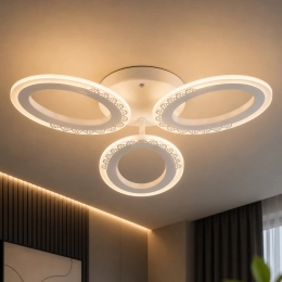 LED chandelier VALESO G 2702/3 White 48W, 3000-6500K, Remote: IR with dimming
