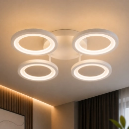 LED chandelier VALESO G 2715/4 White 88W, 3000-6500K, with IR remote control with dimming