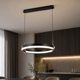 Підвісна LED-люстра VALESO  G 2919/500D 108W, з пультом  2.4G з затемненням Чорний+Золото