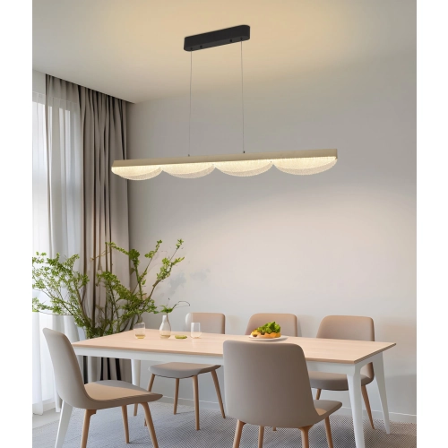 Люстра подвесная LED, 54w, VALESO,3000K/4000K/6500K с пультом и приложением LCD3176, Серебро - Фото № 5