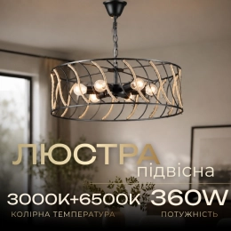 Люстра підвісна в стилі лофт E2721/6, Чорний