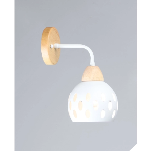 Wall Sconce N6655/1W, White+Wood