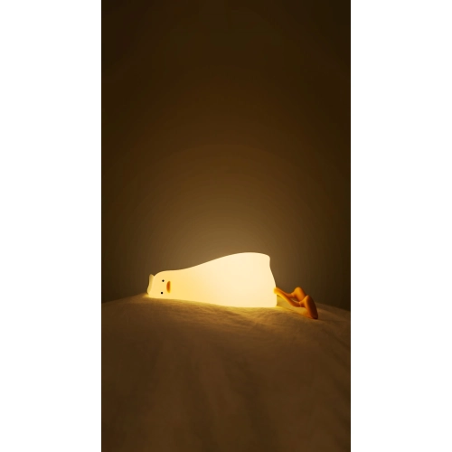 Lying Duck" Silicone Night Light with Phone Stand - Фото № 1