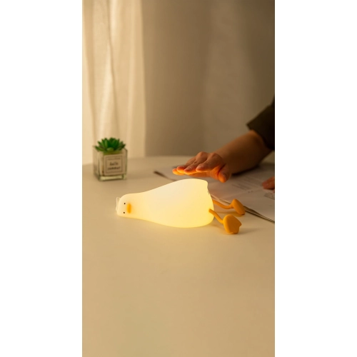 Lying Duck" Silicone Night Light with Phone Stand - Фото № 2