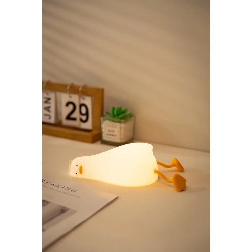 Lying Duck" Silicone Night Light with Phone Stand - Фото № 7