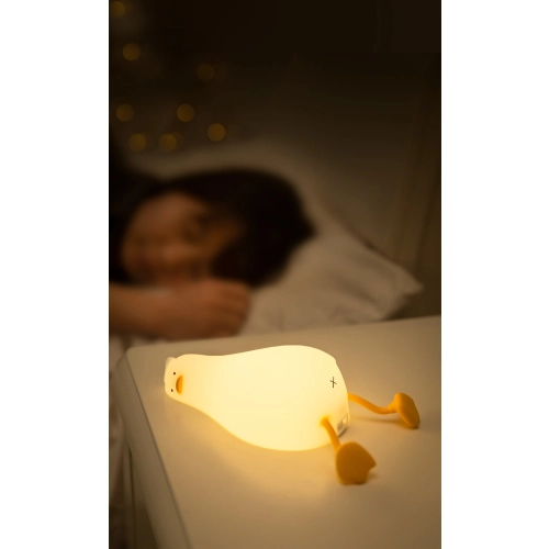 Lying Duck" Silicone Night Light with Phone Stand - Фото № 11