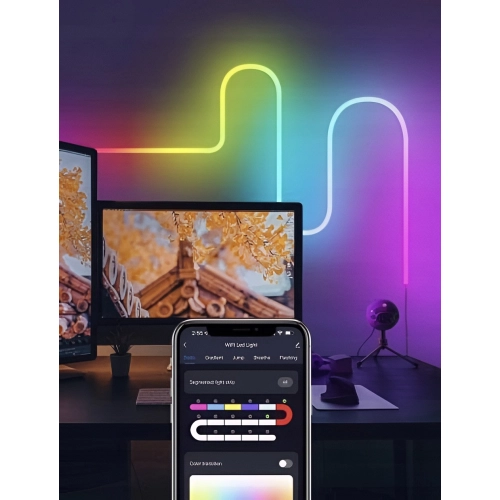 Smart flexible LED Neon RGB tape VALESO 5 meters with remote control and app