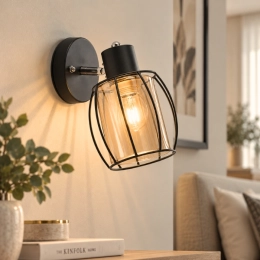 Wall light B-91180M/1 black+chrome
