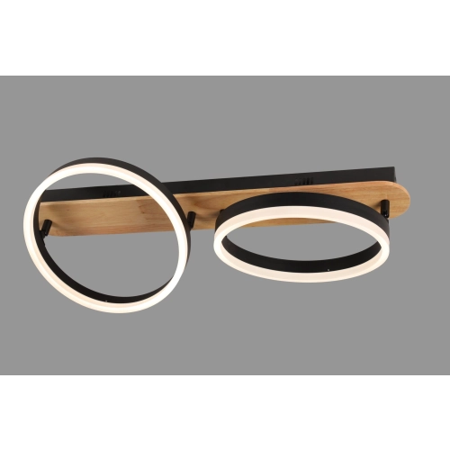 Ceiling LED Chandelier VALESO 77080-2L Black/Wood