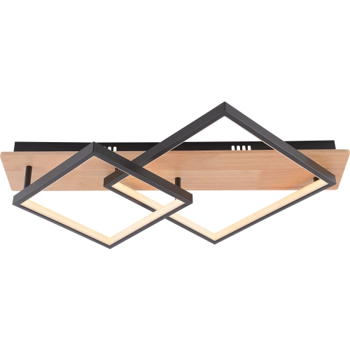 Люстра потолочная светодиодная VALESO DK6588/2 с пультом, LED 47W, диммер, Черный+Дерево - Фото № 2