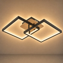 Ceiling Chandelier LED VALESO DK6589-2 Modern 41W Black+Wood