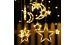 LED Curtain String Lights VALESO Stars/Moon 12 Pendants 3m×0.6m Warm White LKS3436