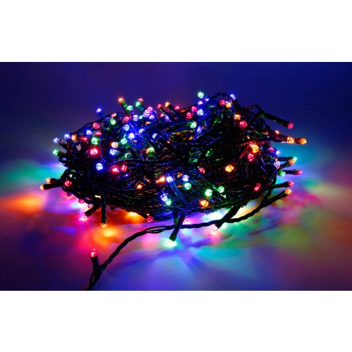 Garland New Year LED-lamp VALESO 100 pcs RGB 8 modes Green wire LKS5020
