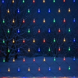 Гірлянда-сітка новорічна LED VALESO 160 RGB 1.2x1.5 м 8 режимів Зелений провід LKS5048