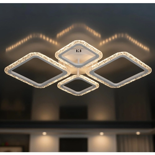 Ceiling Chandelier LED VALESO Acrylic/Metal White 84W 2966/2+2 - Фото № 4