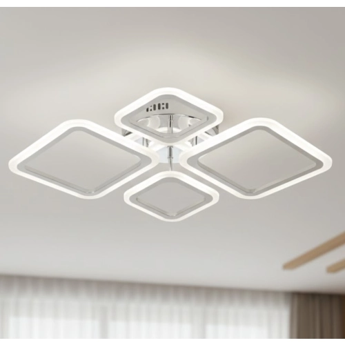 Ceiling Chandelier LED VALESO Steel/Acrylic White 100W 2055/2+2