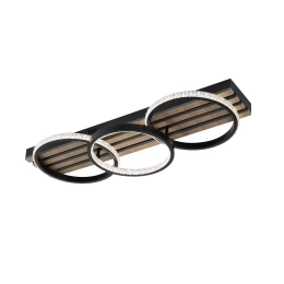 Ceiling LED Chandelier VALESO 3302/3 Dimmable Black + Wood