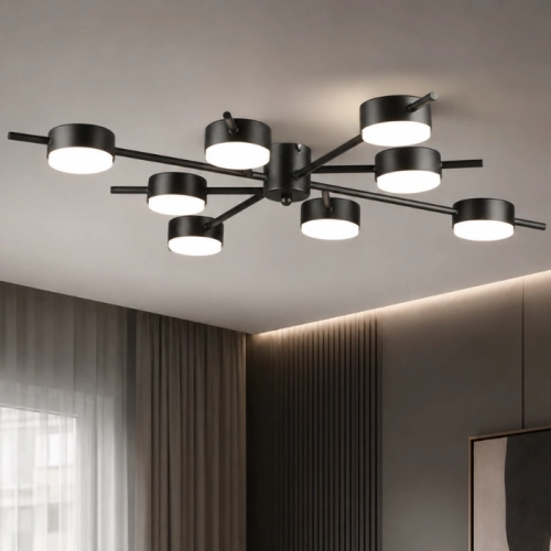 Ceiling Chandelier LED 8-light VALESO N6717/8 GX53 Black N6717/8