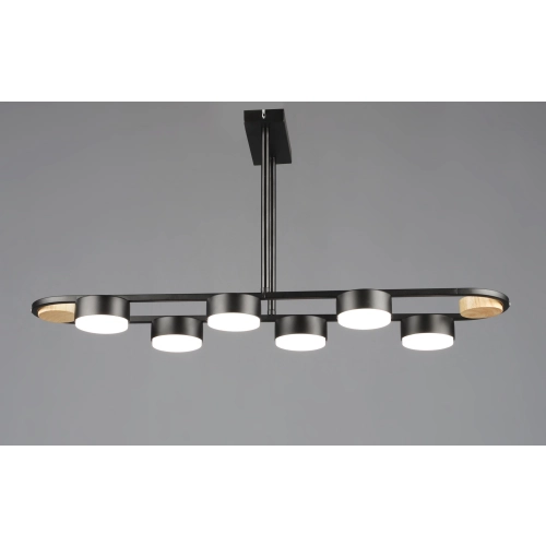 Ceiling Chandelier LED 6-light VALESO N6720/6 GX53 Black + Wood N6720/6 - Фото № 3