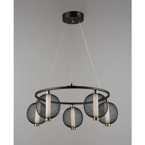 LED Pendant Chandelier VALESO 5-Bulb Black Gold Metal 3000K+6500K YH1466/5