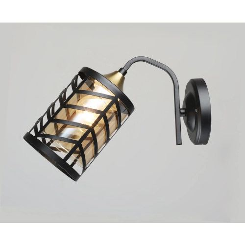 Wall Sconce VALESO 1-Bulb E27 Black Copper Glass Steel N5943/1W