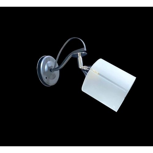Classic wall sconce 1 shade metal and glass VALESO B-2438D/1 Black+Chrome