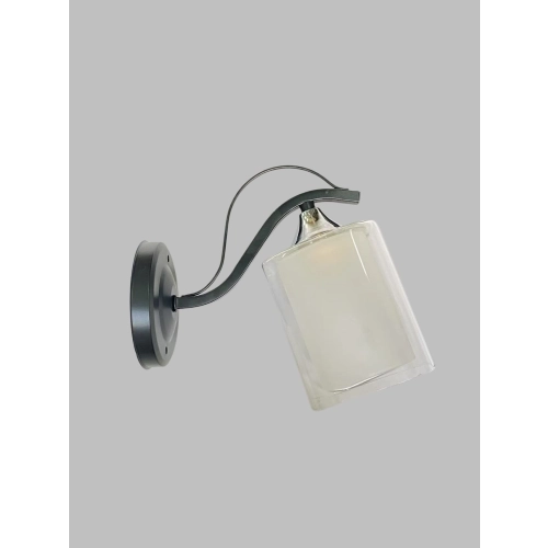 Classic wall sconce 1 shade metal and glass VALESO B-2433B/1 Black+Chrome